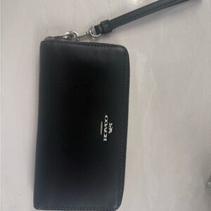 Coach Black Leather Wristlet